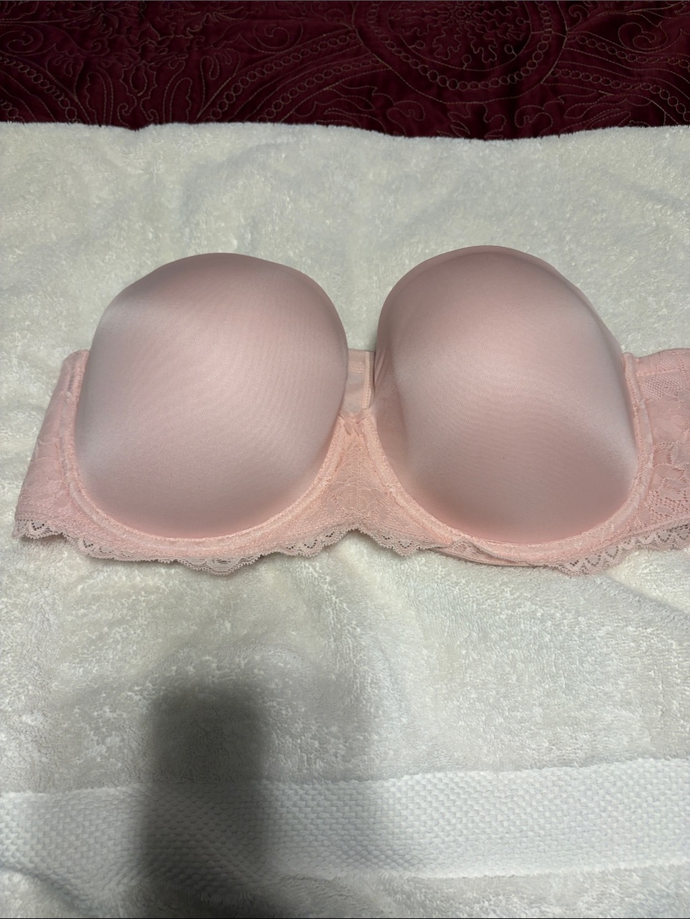 torrid Blush Pink Strapless Lace-Trim Bra